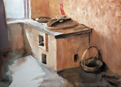 original watercolor painting by Yong Chen