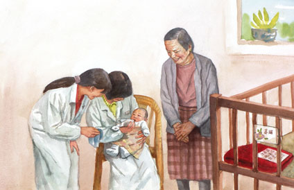Watercolor illustration for children's book Finding Joy, page2