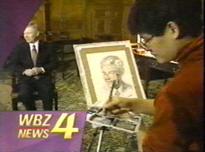 Yong Chen was doing portraits in State House and on the TV News.
