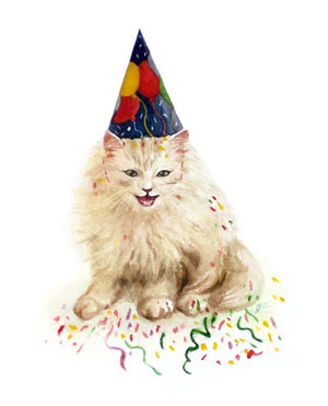 Happy Birthday, watercolor painting
