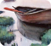 watercolor of a boat