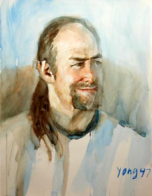watercolor portrait of a man
