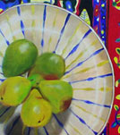 Acrylic Still-life painting of Mary Churchill Student: green pears