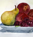 Acrylic Still-life painting of Mary Churchill Student: fruit