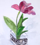 watercolor painting purple flower by kid, Kai Chen