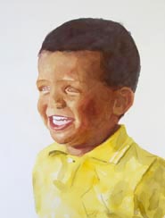 aprender a pintar um retrato pintura aquarela de uma criança de foto com Yong