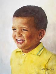 aprender a pintar um retrato pintura aquarela de uma criança de foto com Yong