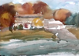 watercolor painting color study for a home portrait painting