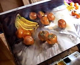 Como pintar uma aquarela ainda-vida pintura de tangerina e caqui a partir da criação de terminar, demonstrado por Chen Yong