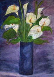 Watercolor Painting and Framing the Calla Lili, step-by-step watercolor demonstration by Mary Churchill