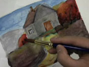 Drawing for a watercolor painting of a statue