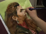 Drawing for a watercolor painting of a statue