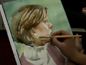 Drawing for a watercolor painting of a statue