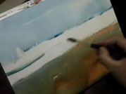 Drawing for a watercolor painting of a statue