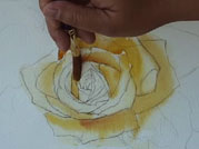 Drawing for a watercolor painting of a statue