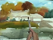 Drawing for a watercolor painting of a statue