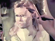 Drawing for a watercolor painting of a statue