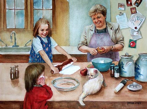 watercolor painting for sale: thanksgiving painting