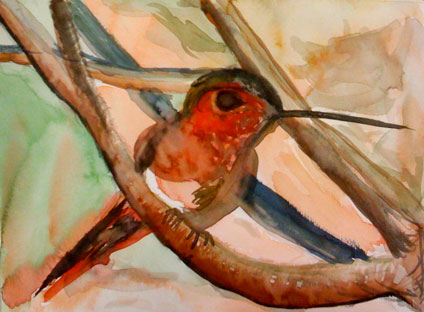 watercolor painting by Brittany Feedore, a proud student of Yong Chen