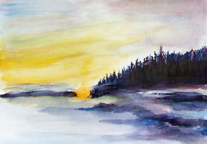 watercolor painting by Yan Yi Huang, a proud student of Yong Chen