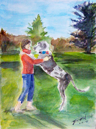 watercolor painting by Yan Yi Huang, a proud student of Yong Chen