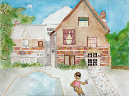 ice cream cone: watercolor painting by Nicole Brathwaite, a proud student of Yong Chen