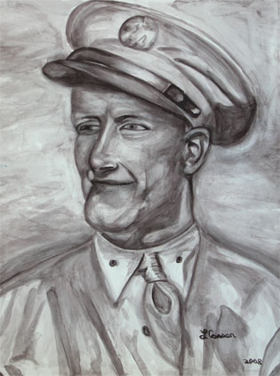 watercolor portrait painting of my grandfather: watercolor painting by Lisa Carson, a proud student of Yong Chen