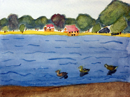 watercolor painting by Maggie Deng, a proud student of Yong Chen