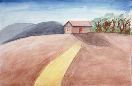 my first watercolor painting experience: watercolor painting of a house by Yoon oh Park, a proud student of Yong Chen