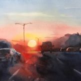 Sunrise Highway Watercolor