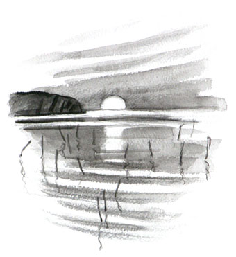 Illustration for children's book Swimming with Sharks: there will be a better tommorrow.
