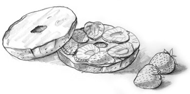 bagel with strawberry
