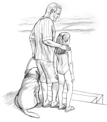 Looking at the ocean with Mr and his dog.