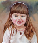 watercolor portrait painting of a little girl