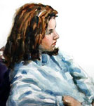 watercolor portrait painting of a young lady