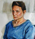 watercolor portrait painting of a lady