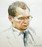watercolor portrait painting of a man