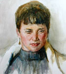 watercolor portrait painting of a lady