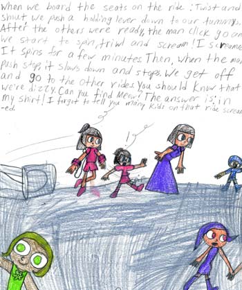 imagination and drawing of cat in an artistic girl's comic art and her loving story