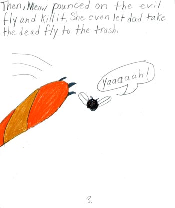 imagination and drawing of cat in an artistic girl's comic art and her loving story