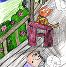 Comic story and drawings by talented kid - Ellen Chen: Me and My Cat 15