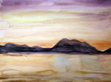 watercolor painting by Germaine Spruill, a proud student of Yong Chen
